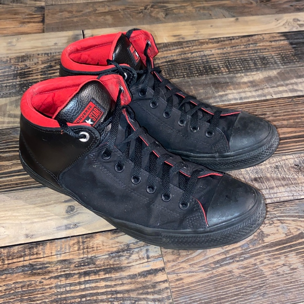 Converse Chuck Taylor High Street All Star high top Black and Red  shoes size 12